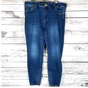 Liverpool Los Angeles Womens Jeans 20W Blue‎ Denim Mid Rise Tapered ankle Leg